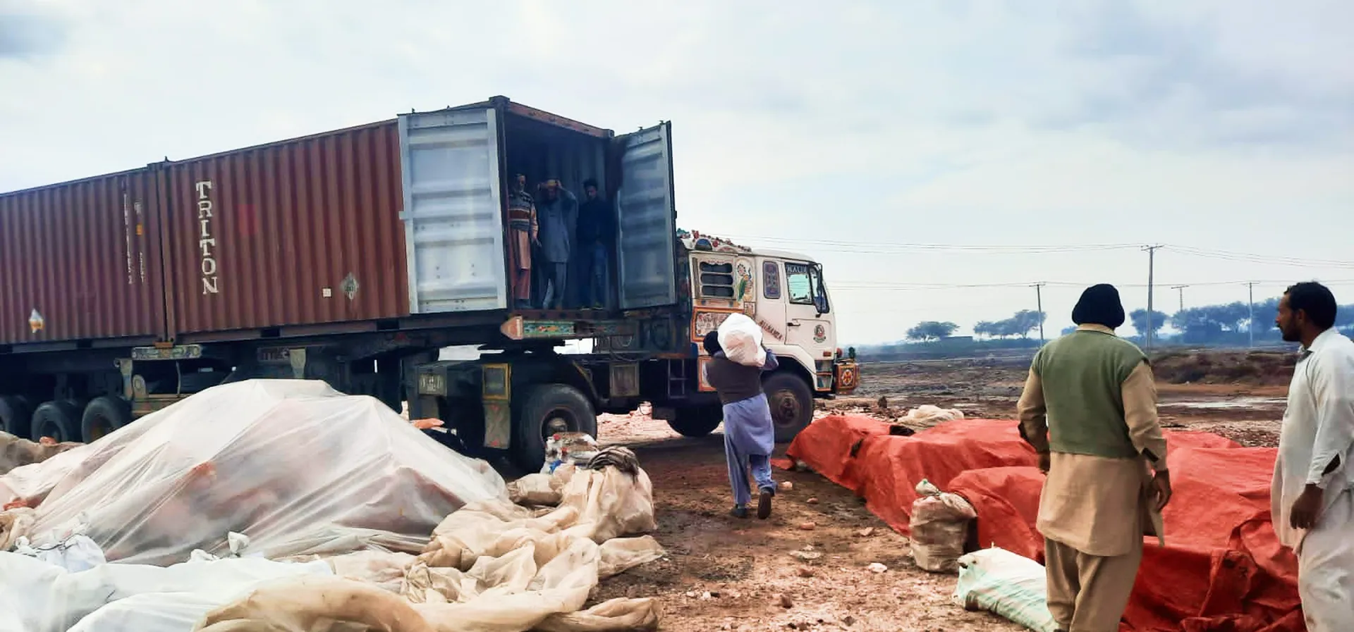 Full container of edible pink salt for Chittagong
