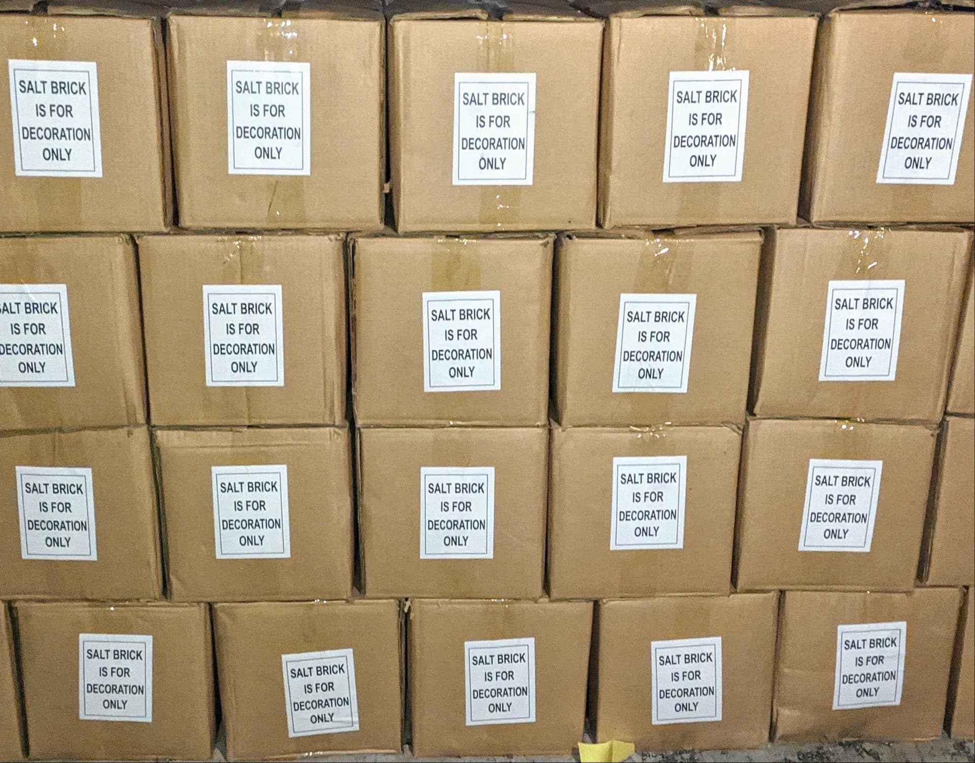 Pink salt blocks quality check before export