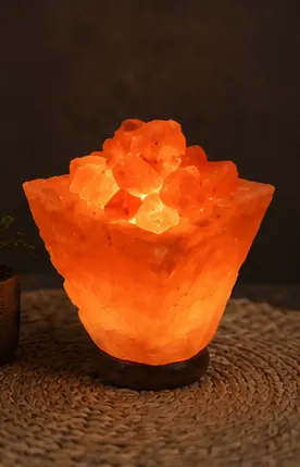 Flower bowl Himalayan salt lamp