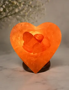 Heart bowl Himalayan salt lamp
