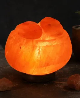 Pebble bowl salt lamp with optional fill