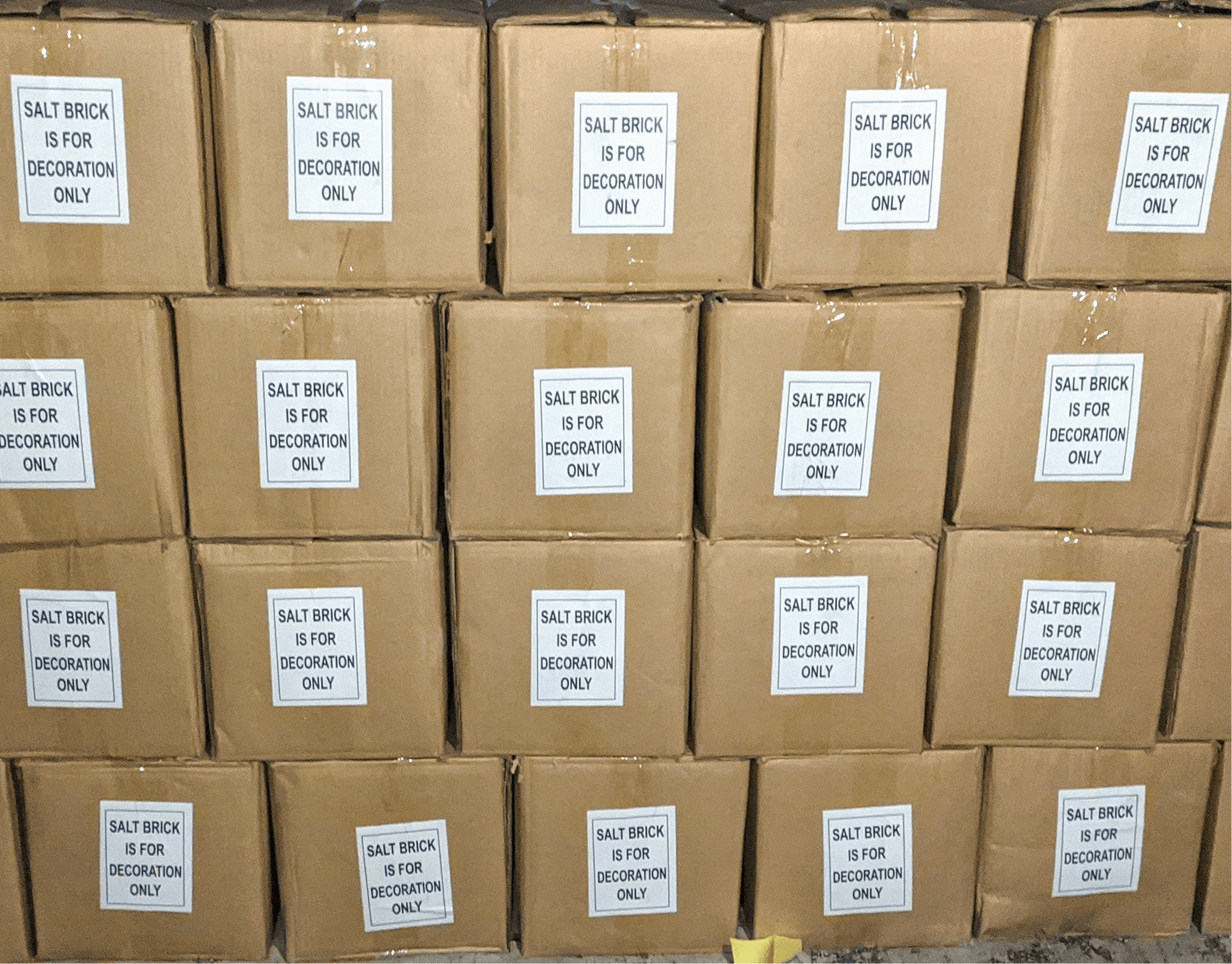 Pink salt blocks quality check before export